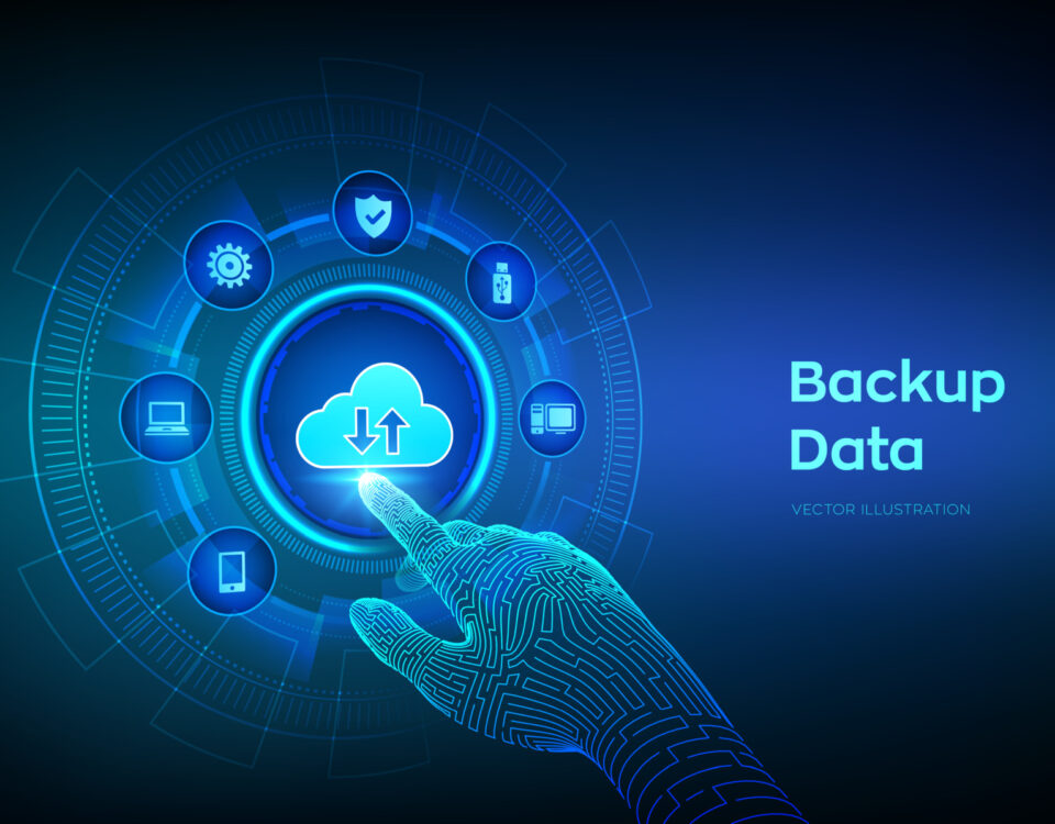 backup-storage-data-business-data-online-cloud-backup-internet-technology-business-concept-online-connection-data-base-robotic-hand-touching-digital-interface-illustration-vector