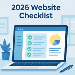 Corporate workspace with checklist