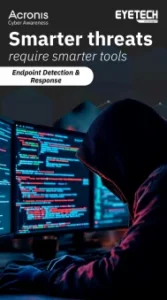 Acronis Endpoint Detection and Response dashboard providing real-time threat visibility