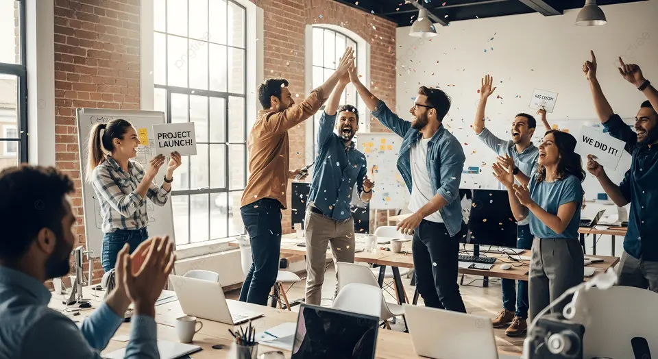 team-celebrating-a-successful-project-launch team-celebrating-a-successful-project-launch